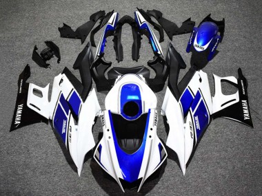 Shop 2022-2024 Yamaha YZF R3/R25 Motorcycle Fairings - White Blue Glossy Black Yamalube