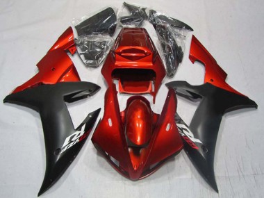 Shop 2002-2003 Yamaha YZF 1000 R1 Motorcycle Fairings - Red Matte Black