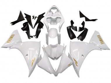 Shop 2012-2014 Yamaha YZF 1000 R1 Motorcycle Fairings - White Gold Decals
