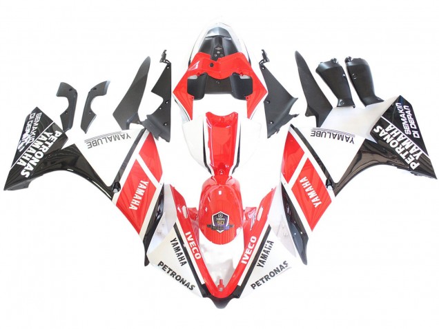 2012-2014 Yamaha YZF 1000 R1 Motorcycle Fairings - White Red Glossy Black Petronas