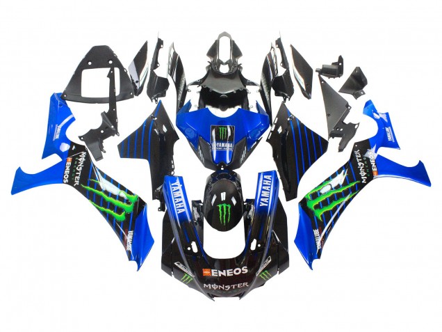 2020-2025 Yamaha YZF 1000 R1 Motorcycle Fairings - Blue Black Green Black ENEOS Monster