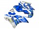 1998-2002 Yamaha YZF 600 R6 Motorcycle Fairings - White Blue Neon Yellow Fiat Motul Michelin