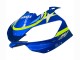 1998-2002 Yamaha YZF 600 R6 Motorcycle Fairings - White Blue Neon Yellow Fiat Motul Michelin