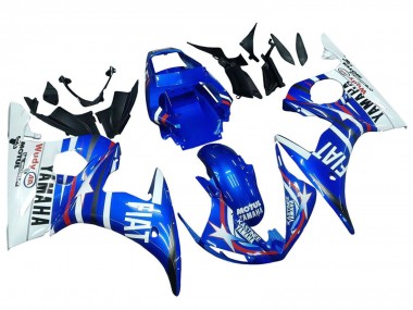 Shop 2006-2009 Yamaha YZF R6S Motorcycle Fairings - White Blue Fiat Motul Kastinee