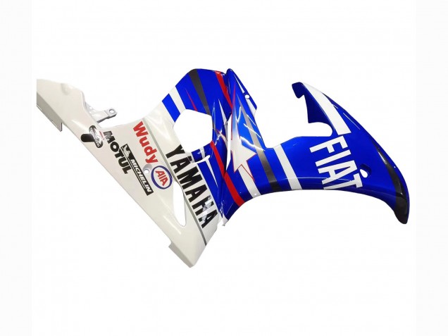 2006-2009 Yamaha YZF R6S Motorcycle Fairings - White Blue Fiat Motul Kastinee