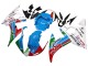 2003-2004 Yamaha YZF R6 Motorcycle Fairings - White Blue Green Red Kastinee Dunlop Motul