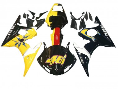 Shop 2003-2004 Yamaha YZF R6 Motorcycle Fairings - Yellow Red Glossy Black 46
