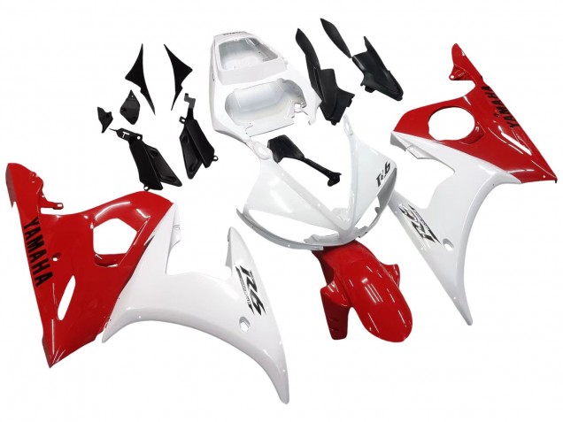 2003-2004 Yamaha YZF R6 Motorcycle Fairings - White Red