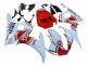 2003-2004 Yamaha YZF R6 Motorcycle Fairings - White Red Lucky Strike Motul