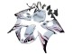 2006-2009 Yamaha YZF R6S Motorcycle Fairings - White with Dark Black Flame