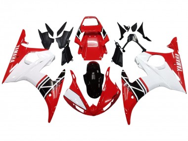 Shop 2006-2009 Yamaha YZF R6S Motorcycle Fairing - White Red Glossy Black