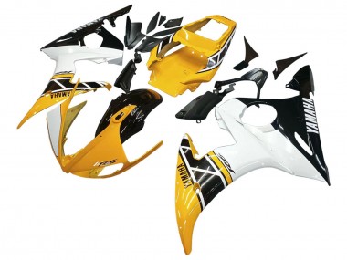 Shop 2006-2009 Yamaha YZF R6S Motorcycle Fairings - Yellow White Glossy Black