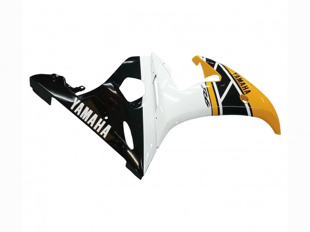 2006-2009 Yamaha YZF R6S Motorcycle Fairings - Yellow White Glossy Black