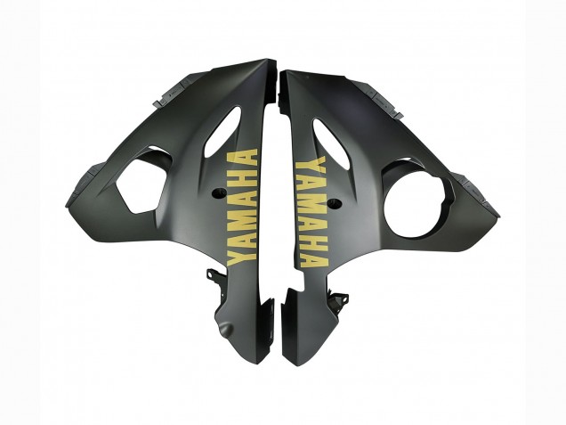 2003-2004 Yamaha YZF R6 Motorcycle Fairings - Matte Grey Matte Black Gold Decals