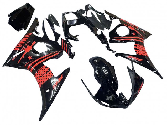 2006-2009 Yamaha YZF R6S Motorcycle Fairing - Glossy Black Red