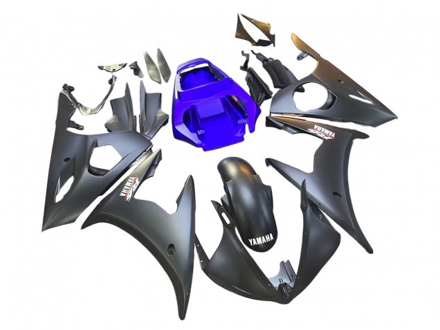 2006-2009 Yamaha YZF R6S Motorcycle Fairings - Blue Matte Black