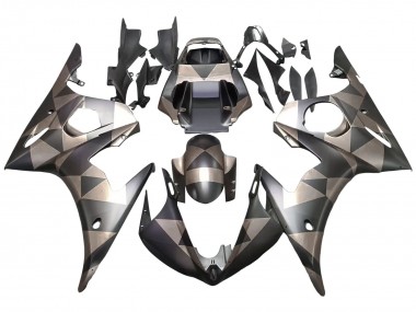 Shop 2006-2009 Yamaha YZF R6S Motorcycle Fairings - Grey Matte Black Geometric