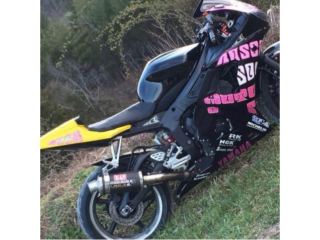 2006-2009 Yamaha YZF R6S Motorcycle Fairings - Yellow Pink Glossy Black Rossi Repsol 46