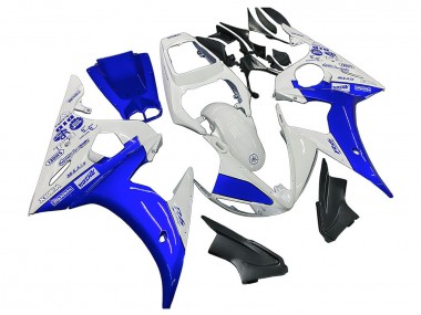 Shop 2003-2004 Yamaha YZF R6 Motorcycle Fairings - White Blue GYTR