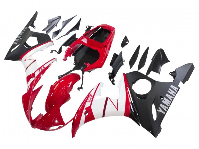 2006-2009 Yamaha YZF R6S Motorcycle Fairings - Red White Matte Black