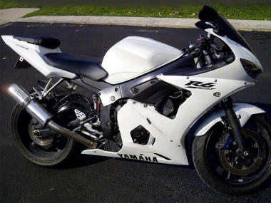 Shop 2003-2004 Yamaha YZF R6 Motorcycle Fairings - White Black Decals