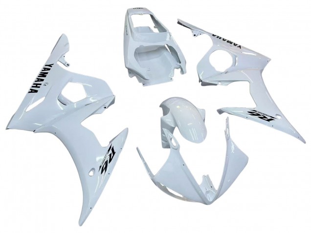 2006-2009 Yamaha YZF R6S Motorcycle Fairings - White Black Decals