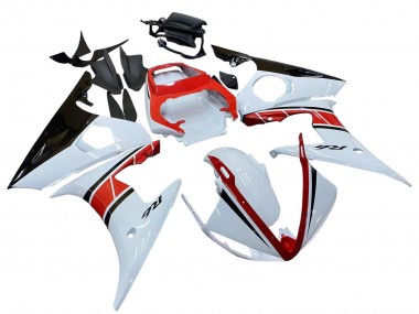 Shop 2006-2009 Yamaha YZF R6S Motorcycle Fairings - White Red Glossy Black