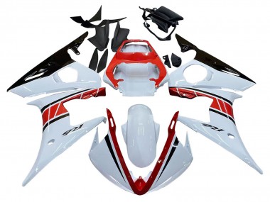 Shop 2006-2009 Yamaha YZF R6S Motorcycle Fairings - White Red Glossy Black