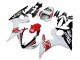 2003-2004 Yamaha YZF R6 Motorcycle Fairings - White Red Glossy Black Motul