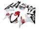 2003-2004 Yamaha YZF R6 Motorcycle Fairings - White Red Glossy Black Motul