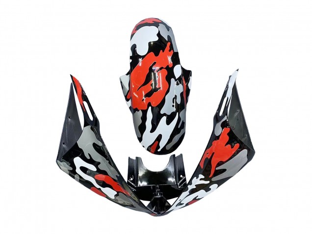 2003-2004 Yamaha YZF R6 Motorcycle Fairings - Black Red Grey Camouflage