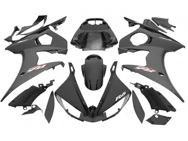 2006-2009 Yamaha YZF R6S Motorcycle Fairings - Glossy Black Matte Black