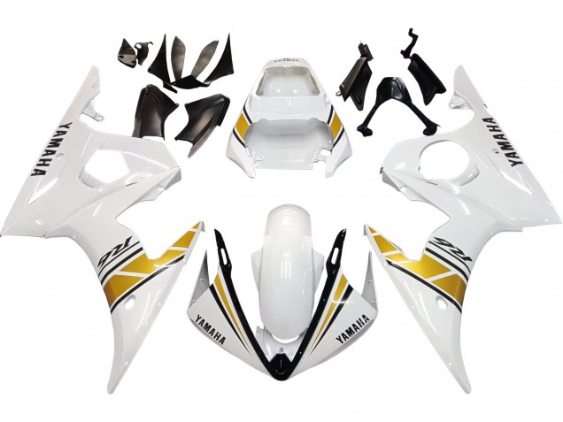2003-2004 Yamaha YZF R6 Motorcycle Fairings - White Gold