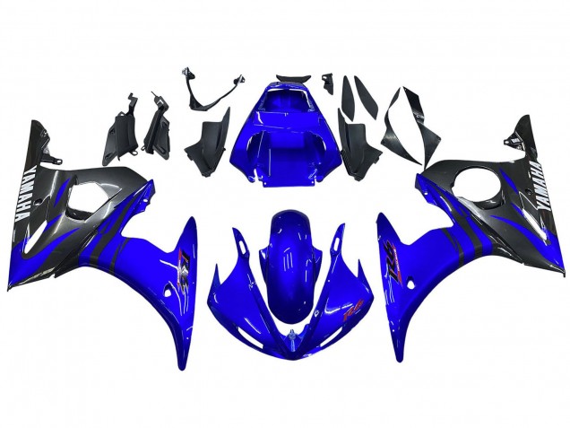 2005 Yamaha YZF 600 R6 Motorcycle Fairings - Glossy Blue Black