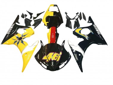 Shop 2005 Yamaha YZF 600 R6 Motorcycle Fairings - Black Yellow Red 46