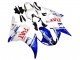 2005 Yamaha YZF 600 R6 Motorcycle Fairings - White Blue Dunlop Fiat Motul