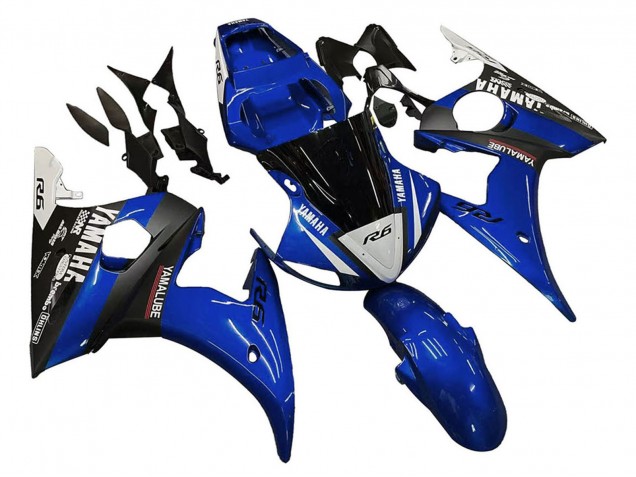 2005 Yamaha YZF 600 R6 Motorcycle Fairings - Blue White Black Yamalube