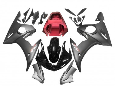 Shop 2005 Yamaha YZF 600 R6 Motorcycle Fairings - Matte Black Glossy Black Grey Red