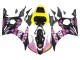 2005 Yamaha YZF 600 R6 Motorcycle Fairings - Black Pink Yellow Repsol 46