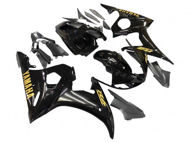2005 Yamaha YZF 600 R6 Motorcycle Fairings - Black Gold