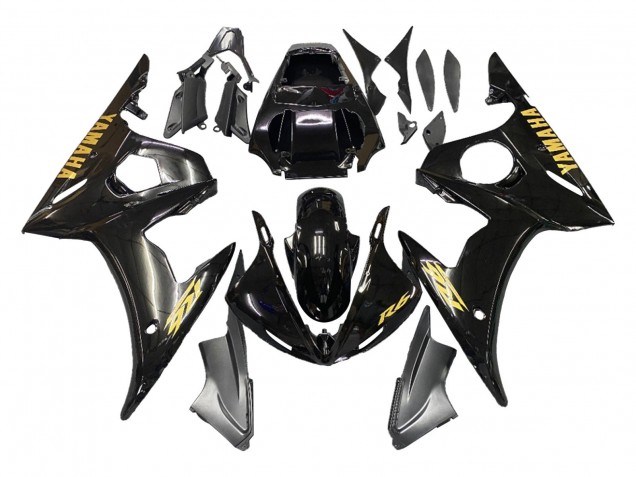 2005 Yamaha YZF 600 R6 Motorcycle Fairings - Black Gold