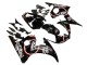2005 Yamaha YZF 600 R6 Motorcycle Fairings - Glossy Black White Lucky Strike Motul
