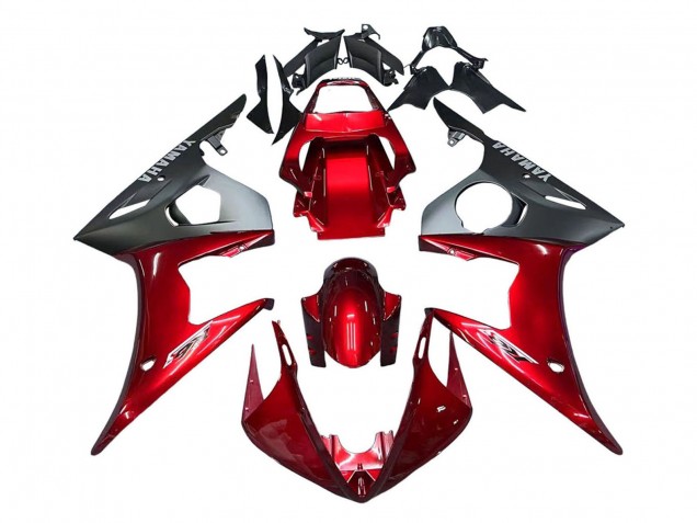 2005 Yamaha YZF 600 R6 Motorcycle Fairing Kits - Red Matte Black