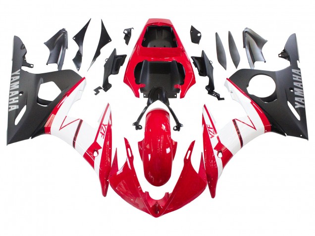 2005 Yamaha YZF 600 R6 Motorcycle Fairings - Red White Matte Black