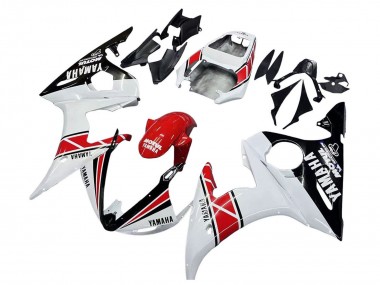 Shop 2005 Yamaha YZF 600 R6 Motorcycle Fairings - White Black Red Motul