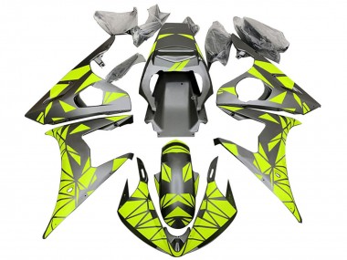 Shop 2005 Yamaha YZF 600 R6 Motorcycle Fairings - Matte Black Neon Green