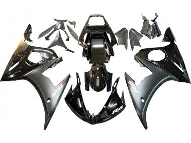 Shop 2005 Yamaha YZF 600 R6 Motorcycle Fairings - Glossy Black Matte Black Gold
