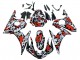 2005 Yamaha YZF 600 R6 Motorcycle Fairings - Black Red Grey Camouflage