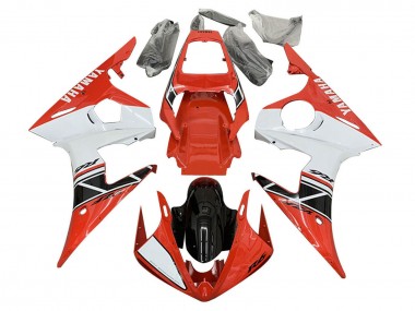 Shop 2005 Yamaha YZF 600 R6 Motorcycle Fairings - White Red Glossy Black