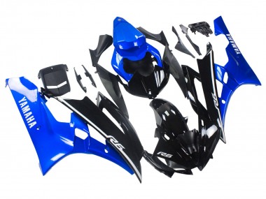 Shop 2006-2007 Yamaha YZF 600 R6 Motorcycle Fairings - Blue Glossy Black